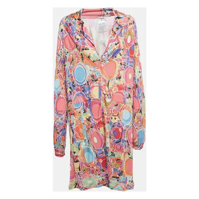 Chanel Multicolor Printed Jersey Full Sleeve Mini Dress