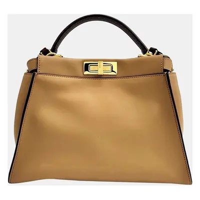 Fendi Brown Leather Peekaboo Medium Handbag