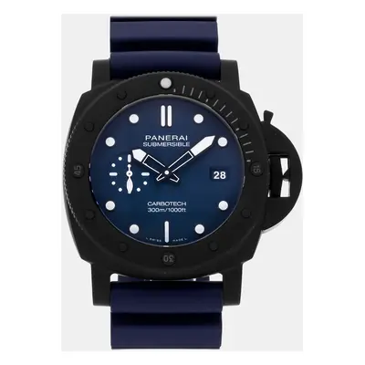 Panerai Blue Carbon Fiber Submersible PAM01232 Automatic Men's Wristwatch mm