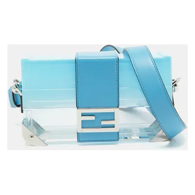 Fendi Ombre Blue Plexiglass and Leather Mini Trunk Baguette