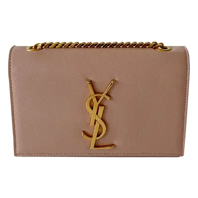 Saint Laurent Paris Beige Leather Kate Chain Bag