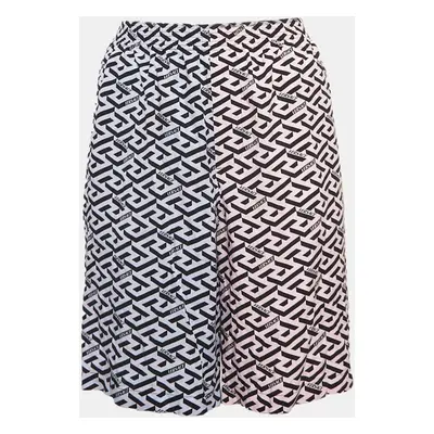 Versace Pink/Purple Logo Print Crepe Shorts