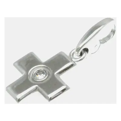 Cartier 18K White Gold and Diamond Cross Charm