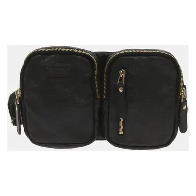 Gucci Black Leather GG Shoulder Bag