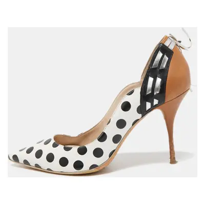 Sophia Webster Tricolor Polka Dot Leather Liberty Pointed Toe Pumps Size