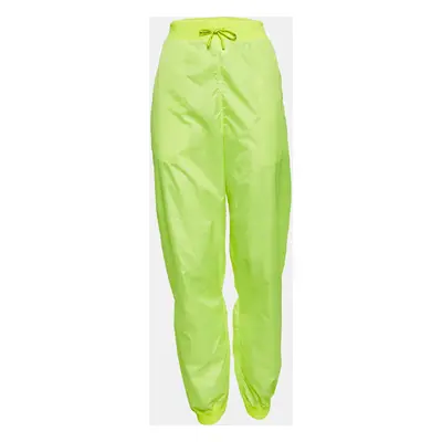 Off-White Fluorescent Green Synthetic Joggers