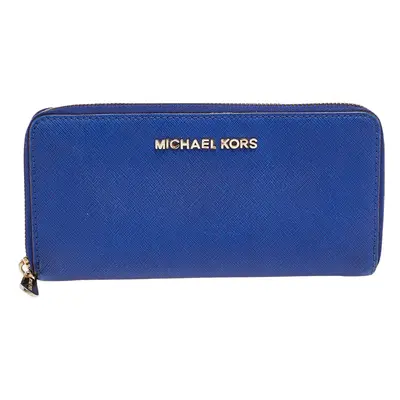 Michael Kors Blue Leather Bedford Continental Wallet