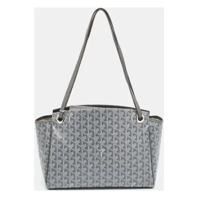 Goyard Grey Goyardine Coated Canvas and Leather Goyard Rouette PM Bag