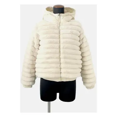 Moncler Off-white Polyester Latife Fur hoodie Down Size