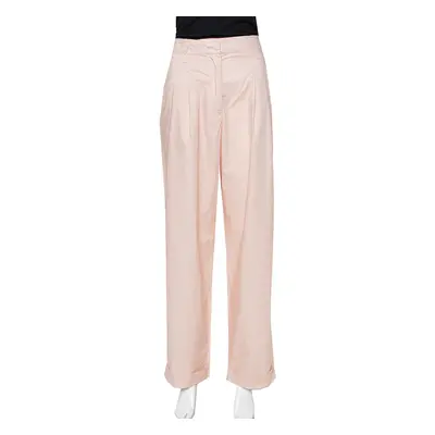 Emporio Armani Pale Pink Cotton Wide Leg Trousers