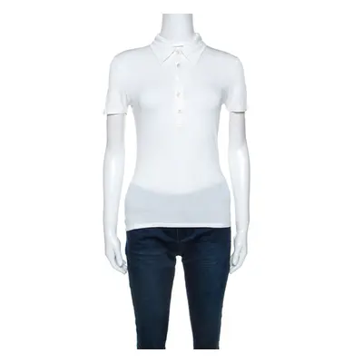 Max Mara White Jersey Collared T-shirt