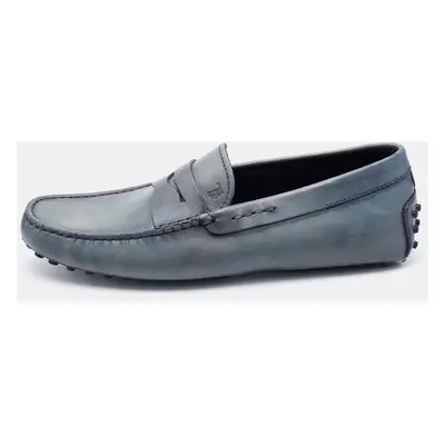 Tod's Grey Two-Tone Leather Slip On Loafers Size