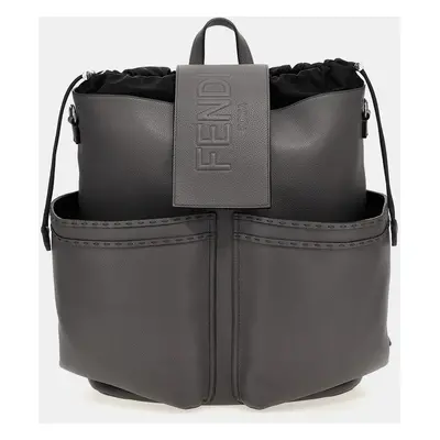 Fendi Grey Leaather Strike Large Fendi Roma Backpack