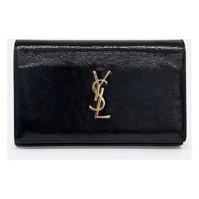 Saint Laurent Patent Monogram Chain Clutch Bag