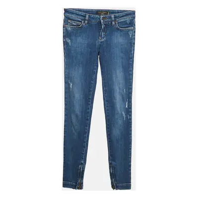 Dolce & Gabbana Blue Ripped Denim Pretty Jeans Waist 26"