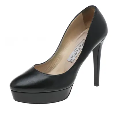 Jimmy Choo Black Leather Alex Platform Pumps Size