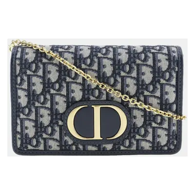 Dior Navy Canvas Montaigne shoulder Bag