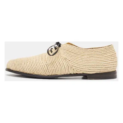 Dolce & Gabbana Beige Raffia Lace Up Derby Size