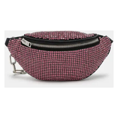 Alexander Wang Pink/Black Rhinestone and Leather Attica Belt Bag