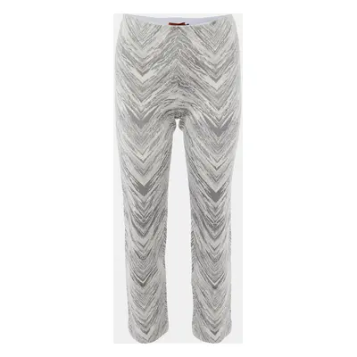 Missoni Grey Zig Zag Wool Knit Trousers