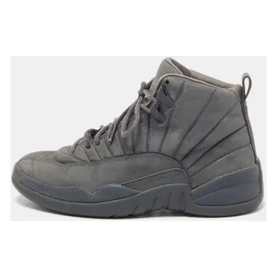 Air Jordans Grey Nubuck Leather High Top Sneakers Size