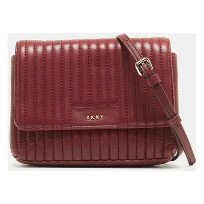 Dkny Burgundy Quilted Leather Gansevoort Crossbody Bag