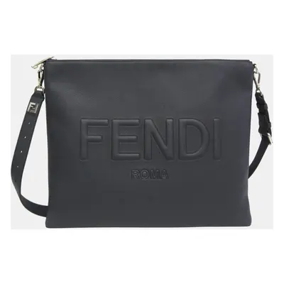 Fendi Dark Blue Leather After Roma Shoulder Bag