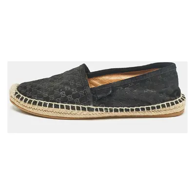 Gucci Black Suede Slip On Espadrille Flats Size