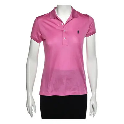 Ralph Lauren Pink Cotton Pique Short Sleeve Polo T-Shirt