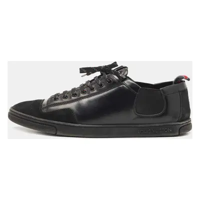 Louis Vuitton Black Leather and Suede Low Top Sneakers Size