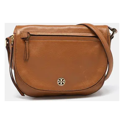 Tory Burch Brown Leather Britten Crossbody Bag