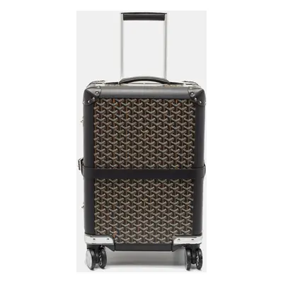 Goyard Black Goyardine Canvas and Leather Bourget PM Trolley