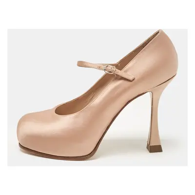 Casadei Pink Satin Platform Mary Jane Pumps Size