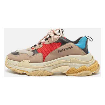 Balenciaga Multicolor Nubuck Leather and Mesh Triple Sneakers Size