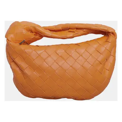 Bottega Veneta Orange Leather Mini Jodie Shoulder Bag