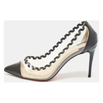 Christian Louboutin Black PVC and Patent Lisabeth Pumps Size