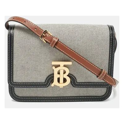 Burberry Tricolor Canvas and Leather TB Shoulder Bag