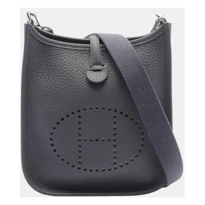 Hermes Evelyne TPM Gris Misty Shoulder Bag Grey Leather