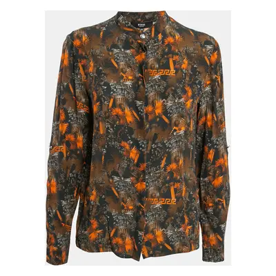 Versus Versace Multicolor Printed Silk Button Front Shirt