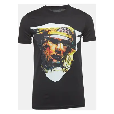 Givenchy Black Printed Cotton Crew Neck T-Shirt