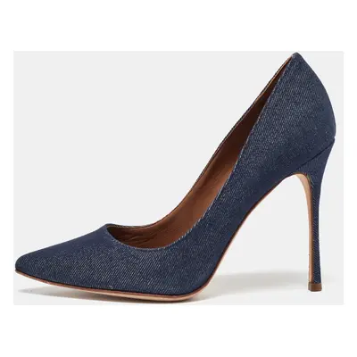 Sergio Rossi Blue Denim Pointed Toe Pumps Size