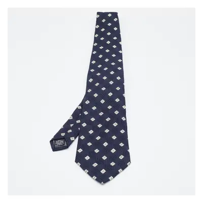 Gianfranco Ferre Navy Blue Silk Jacquard Tie