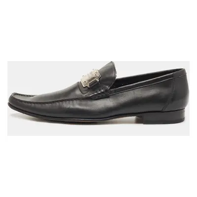 Dolce & Gabbana Black Leather Slip On Loafers Size