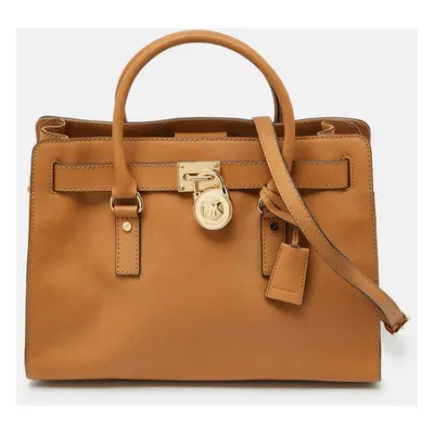 MICHAEL Michael Kors Beige Leather East/West Hamilton Tote