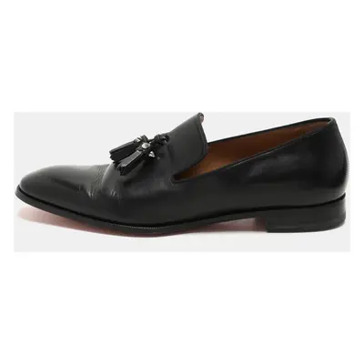 Christian Louboutin Black Leather Dandelion Tassel Loafers Size