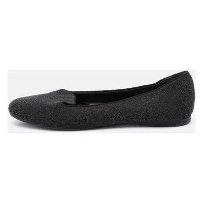 Yves Saint Laurent Black Glitter Smoking Slippers Size