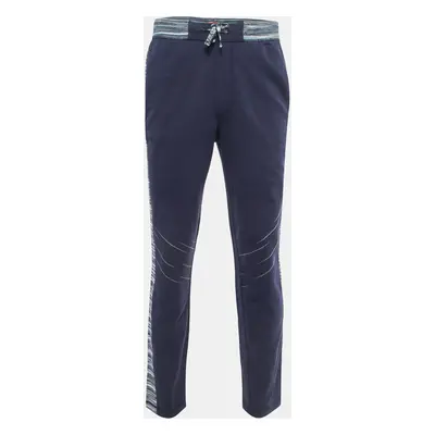 Missoni Navy Blue Cotton Drawstring Lounge Pants