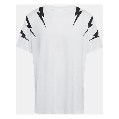 Neil Barrett White Printed Cotton Knit T-Shirt