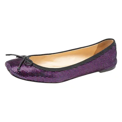 Christian Louboutin Purple/Black Suede Rosella Ballet Flats Size