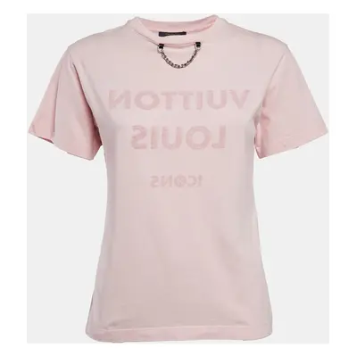 Louis Vuitton Pink Logo Inverted Print Cotton T-Shirt